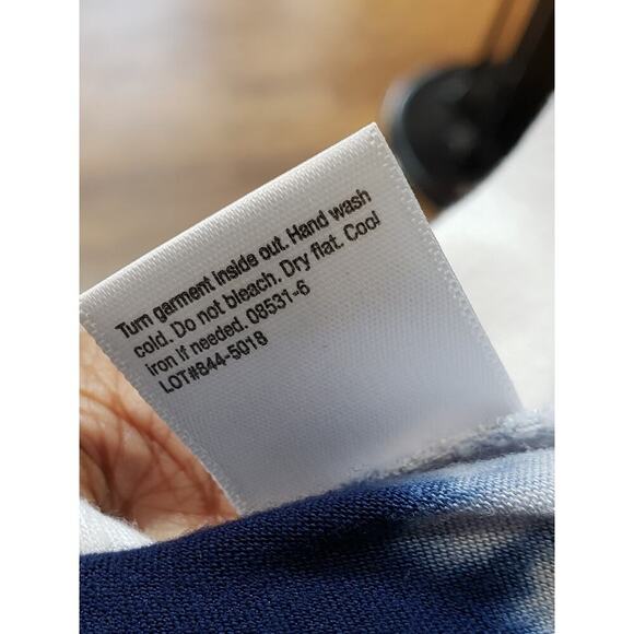 a.n.a Maxi Skirt Womens Large White Blue Striped Stretch Side Slit Drawstring - Picture 6 of 12